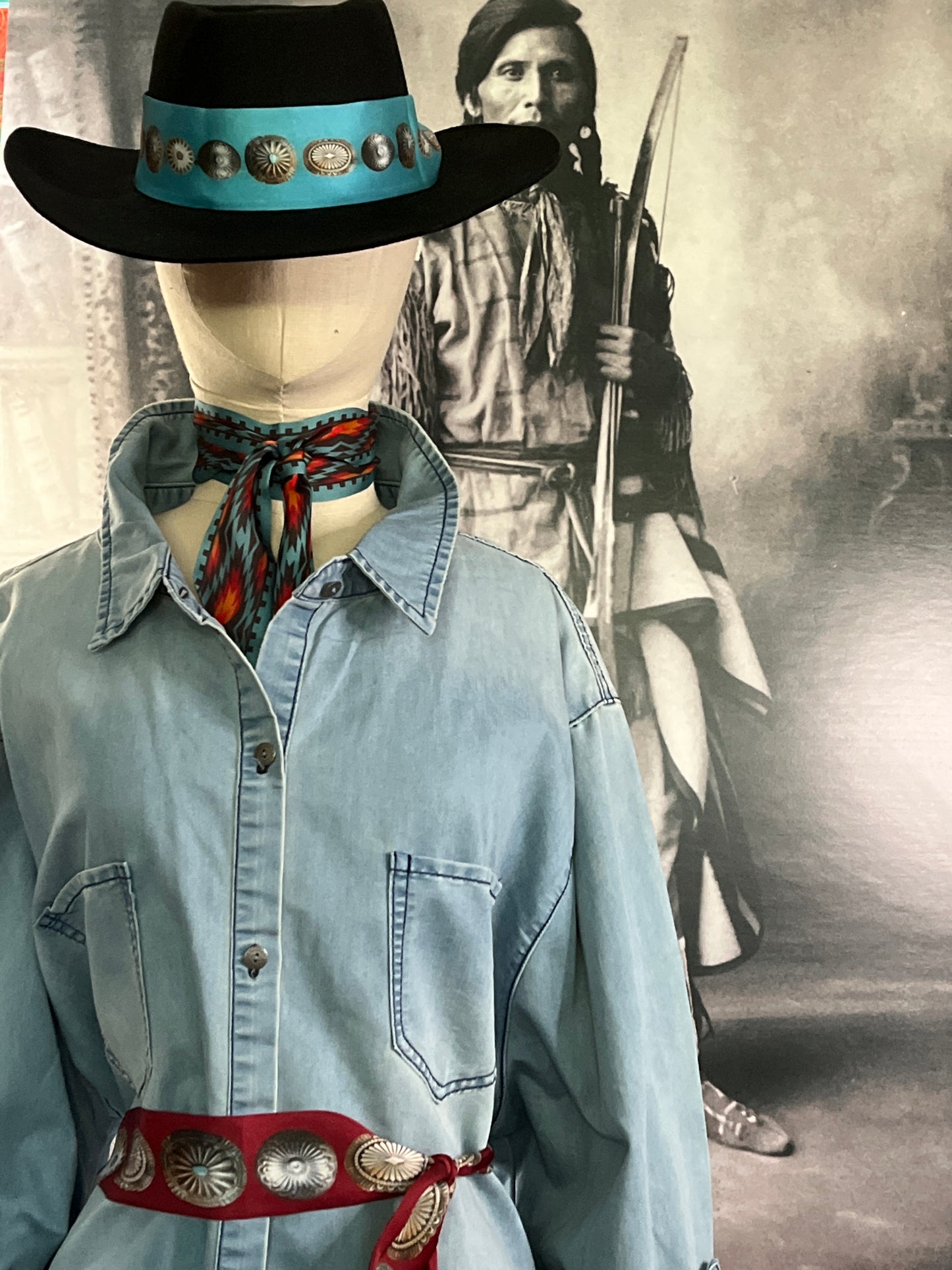 Turquoise concho Twilly scarf