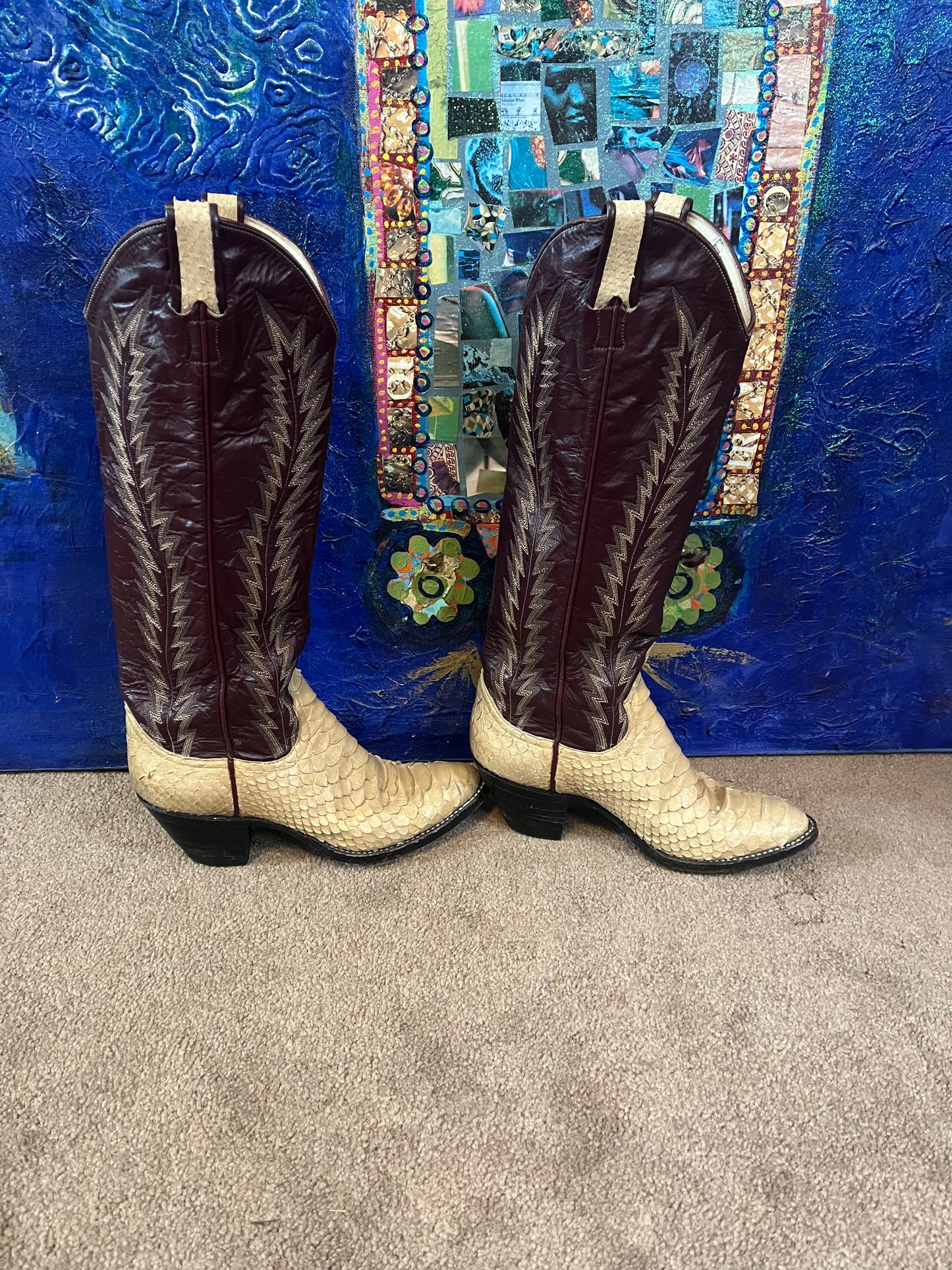 Salvaged Larry Mahan Snake Skin Boots