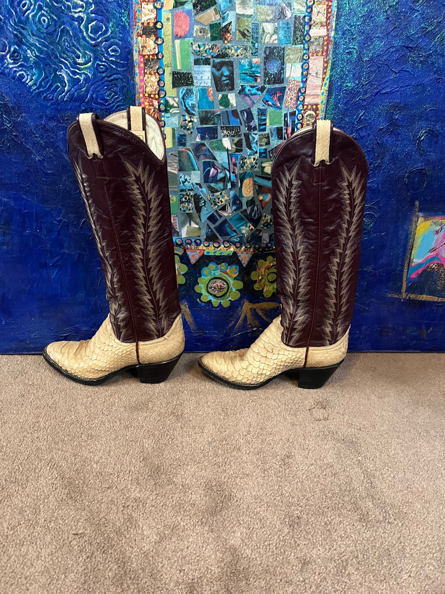 Salvaged Larry Mahan Snake Skin Boots