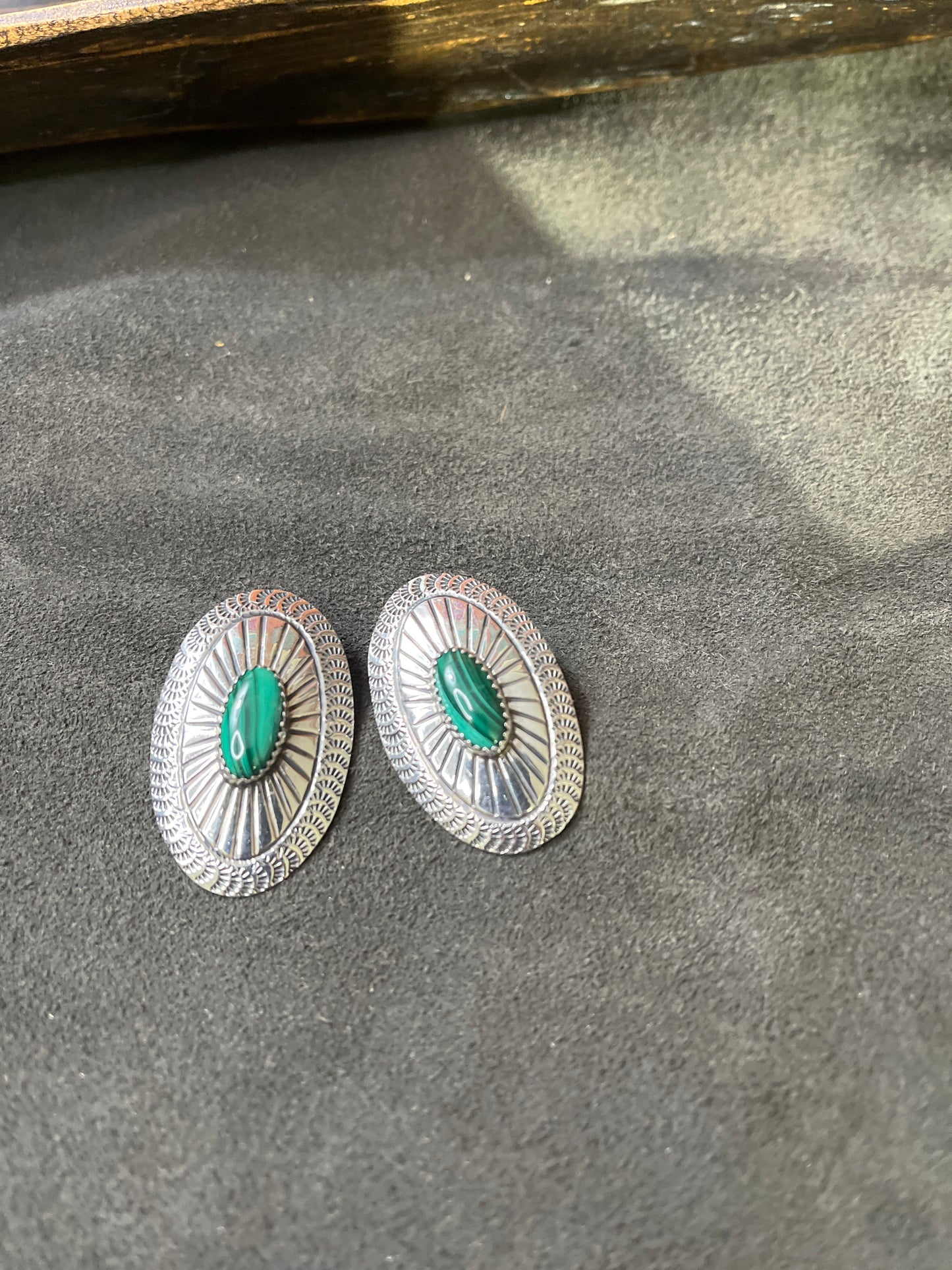 Sterling concho earring