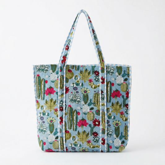 Cactus Safari Velvet Tote Bag