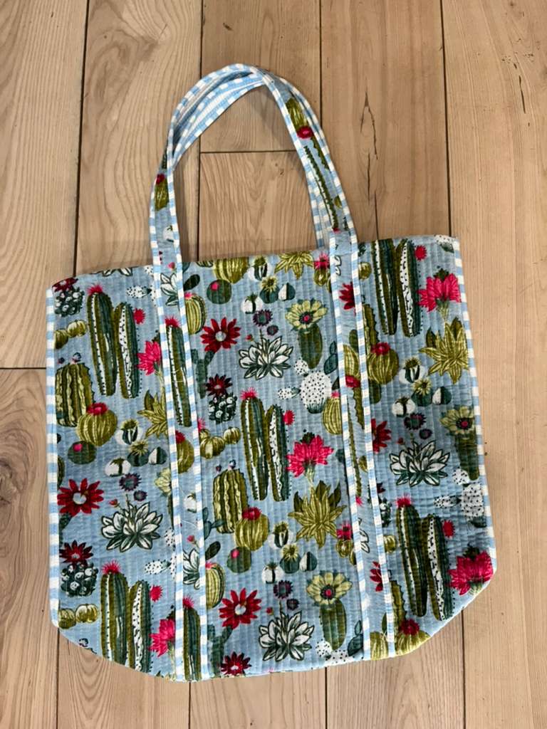 Cactus Safari Velvet Tote Bag
