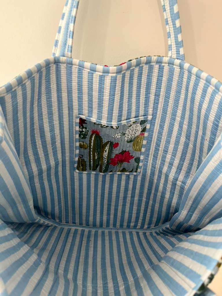 Cactus Safari Velvet Tote Bag