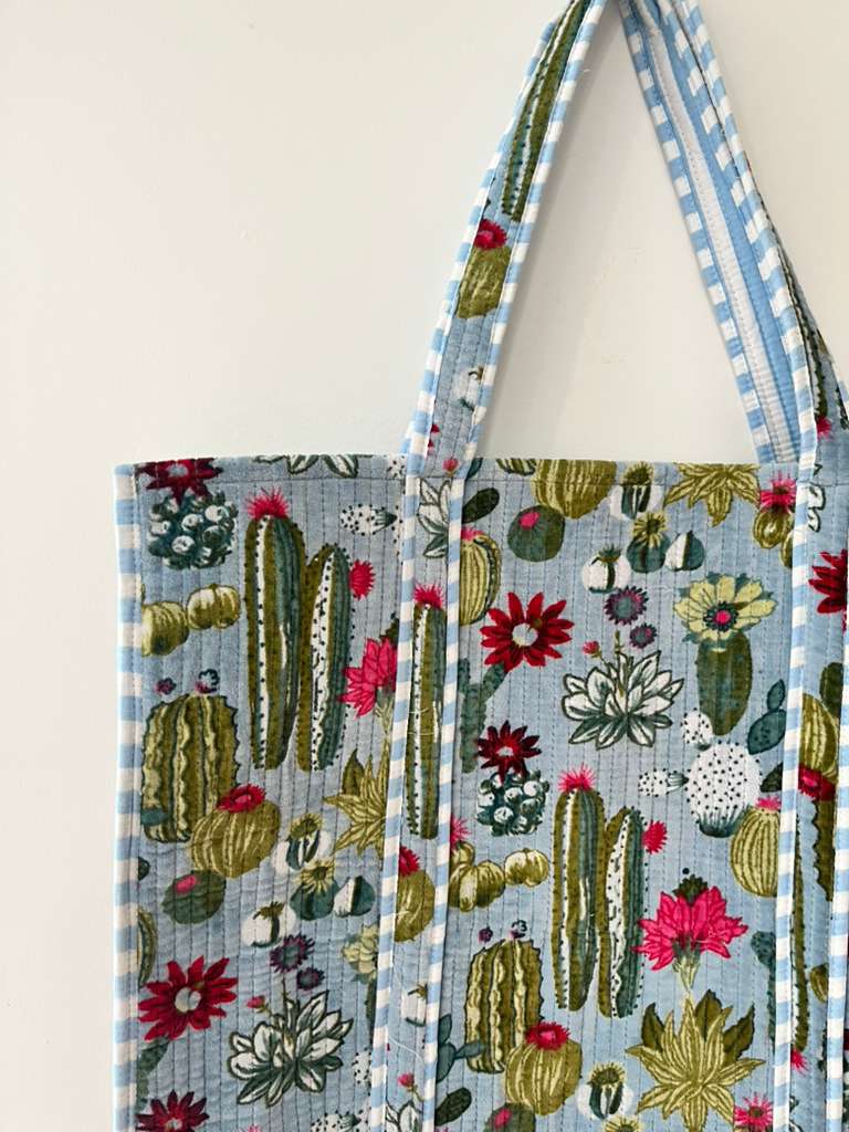 Cactus Safari Velvet Tote Bag