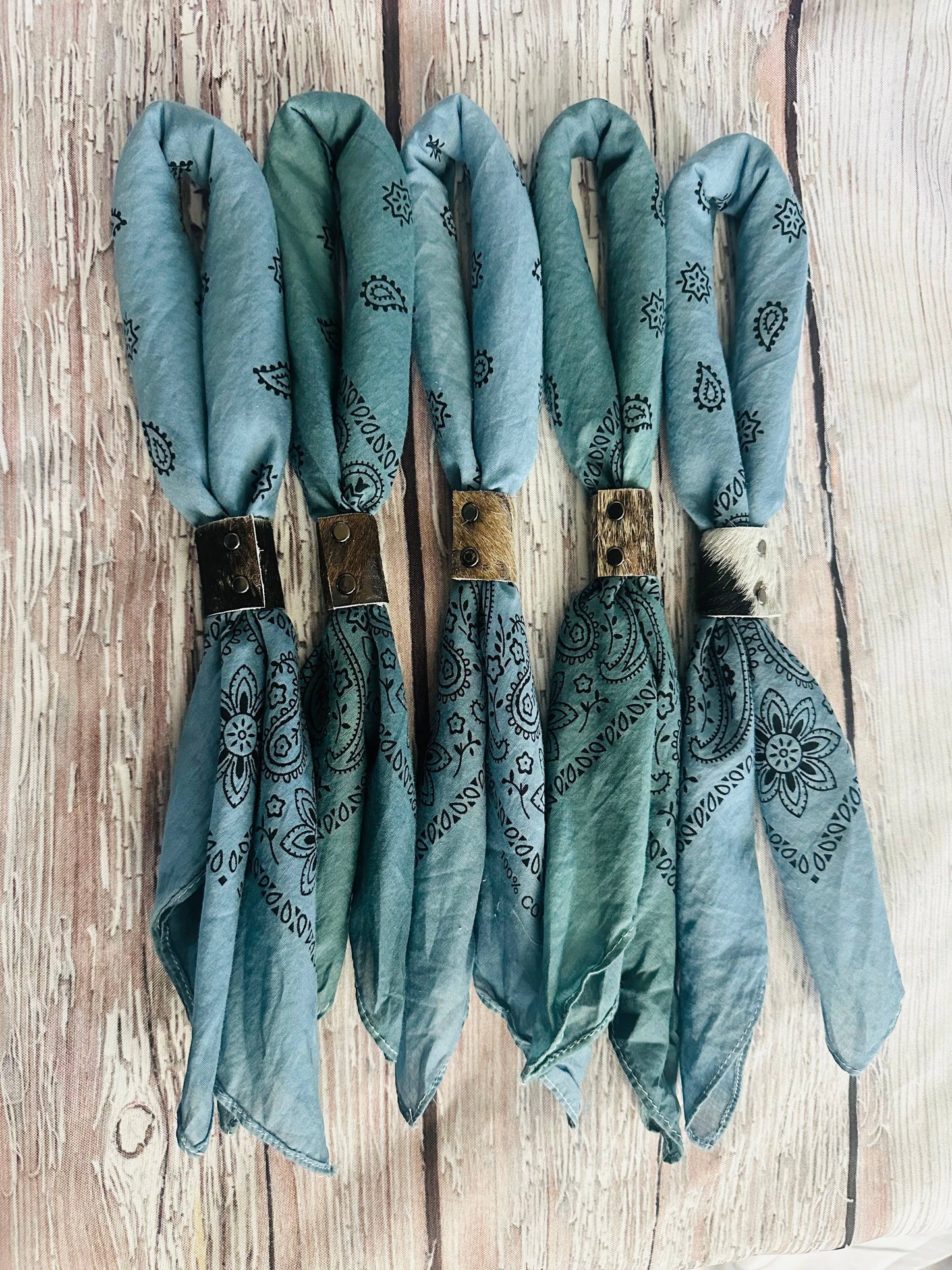 Teal Hues Hand Dyed Bandanas