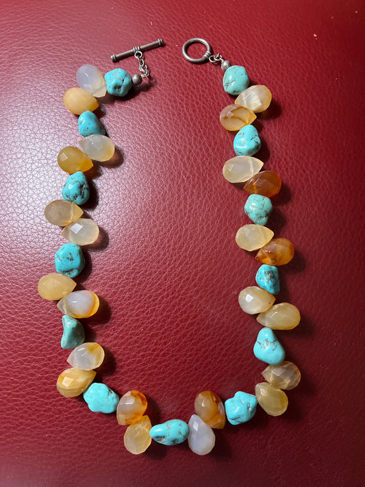 Turquoise citrine necklace.