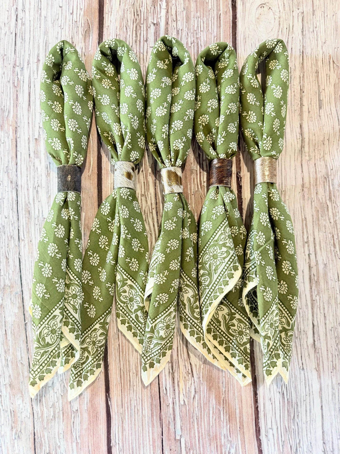 Olive Floral Bandanas 