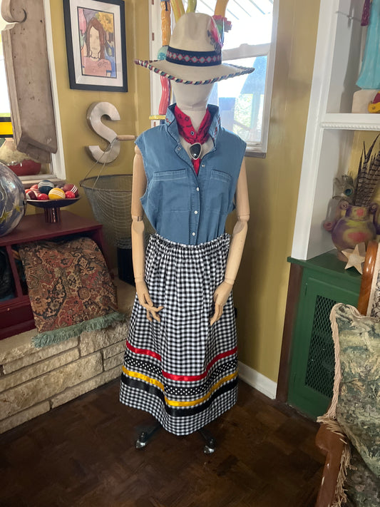 B&W ribbon skirt