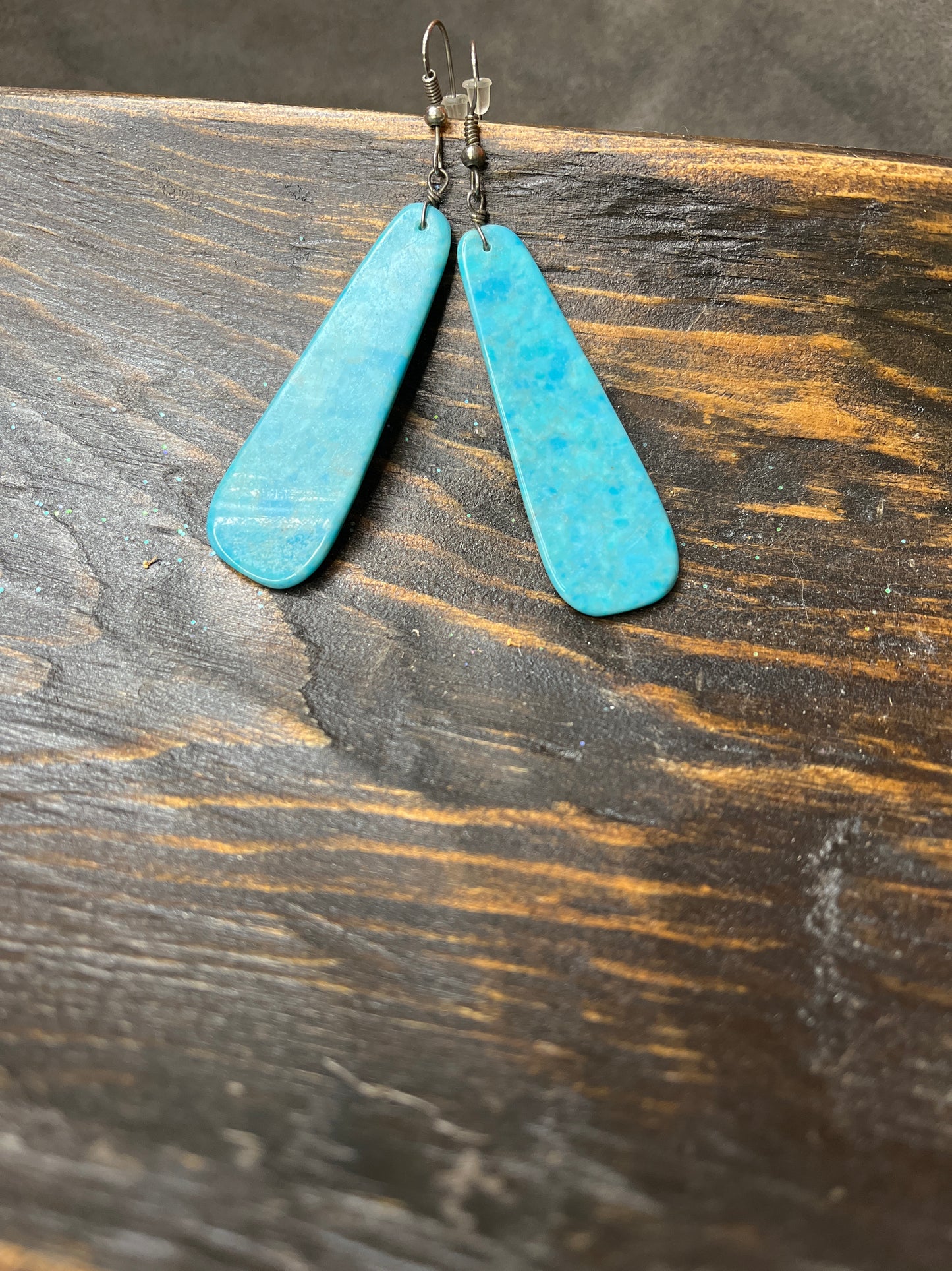 Turquoise slab earrings