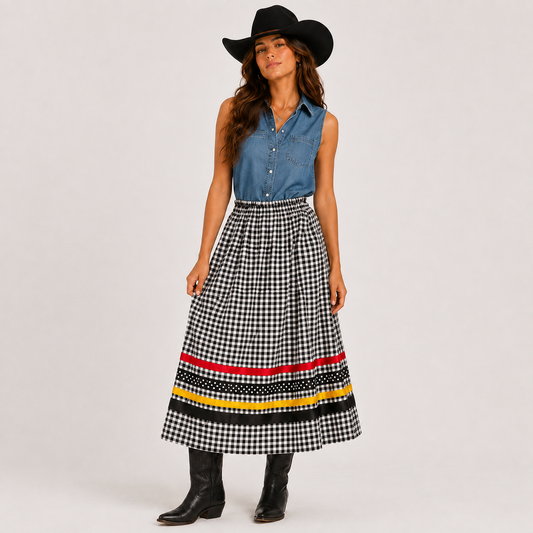 B&W ribbon skirt