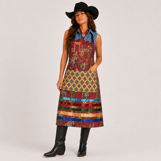 Handmade Western Ribbon Apron – Muscogee (Creek) Maker