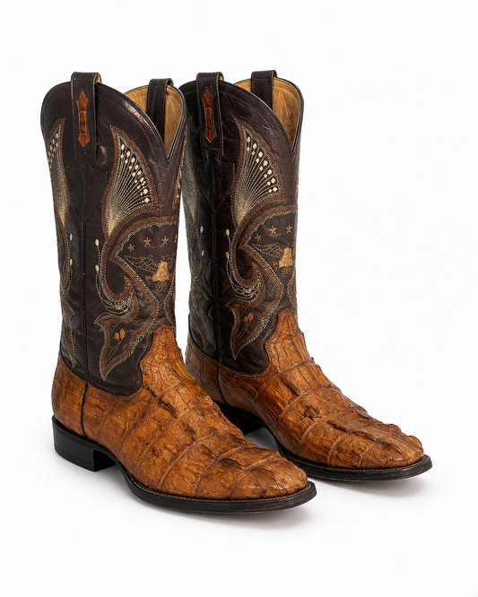 Men’s Brown Crocodile Cowboy Boots – Approx. 10.5 D