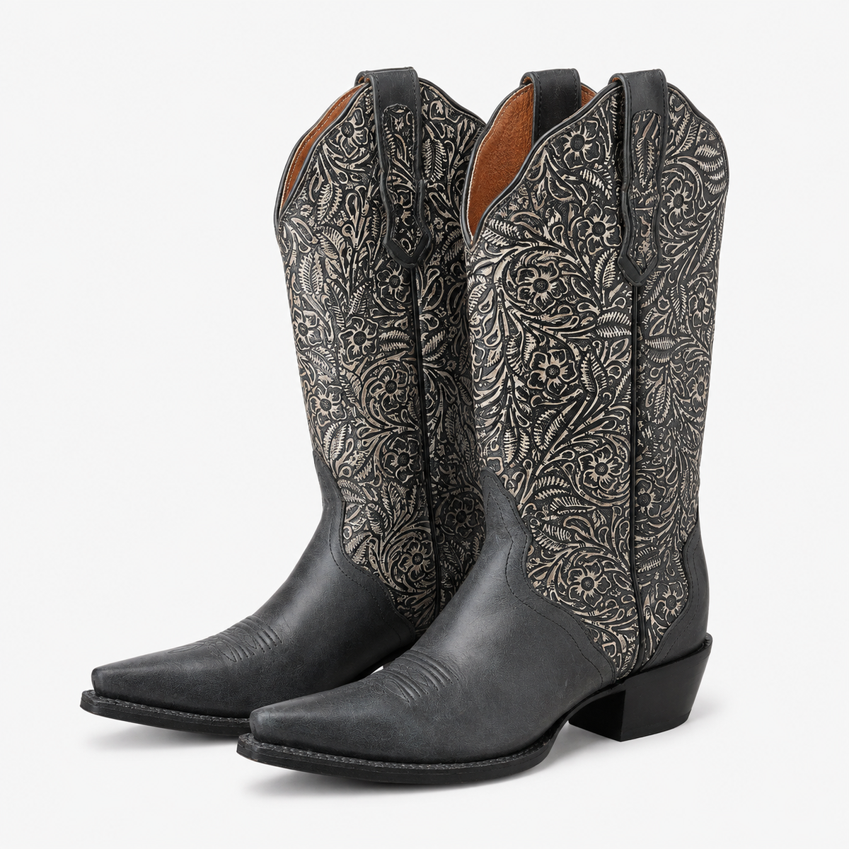 Salvaged Gray Nocona Cowboy Boots – Size 6.5