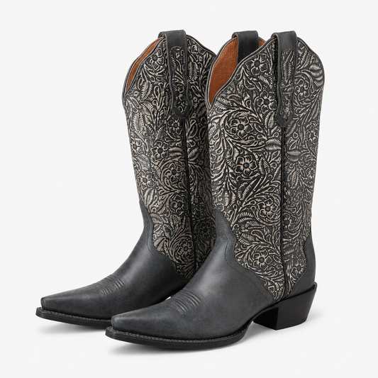 Salvaged Gray Nocona Cowboy Boots – Size 6.5