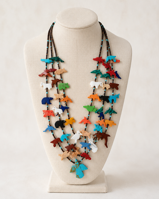 Vintage Three-Strand Fetish Necklace – 15"