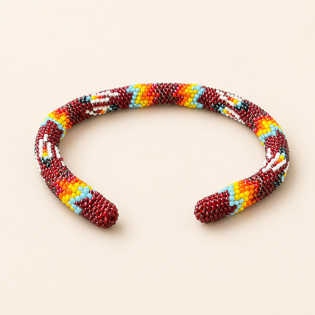 Kiowa Beaded Cuff Bracelet – Red