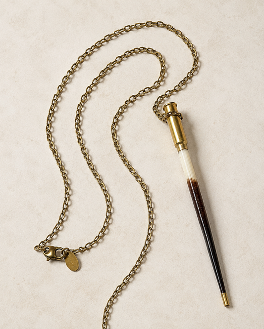 Astali Bullet & Quill Pendant Necklace – 25"