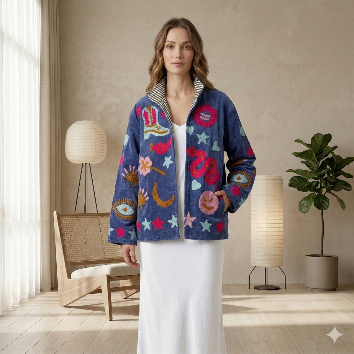Blue Moon Rodeo Reversible Velvet Suzani Jacket