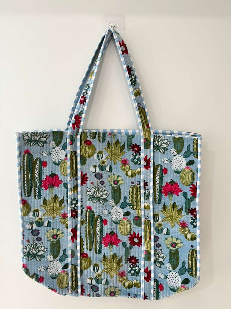 Cactus Safari Velvet Tote Bag