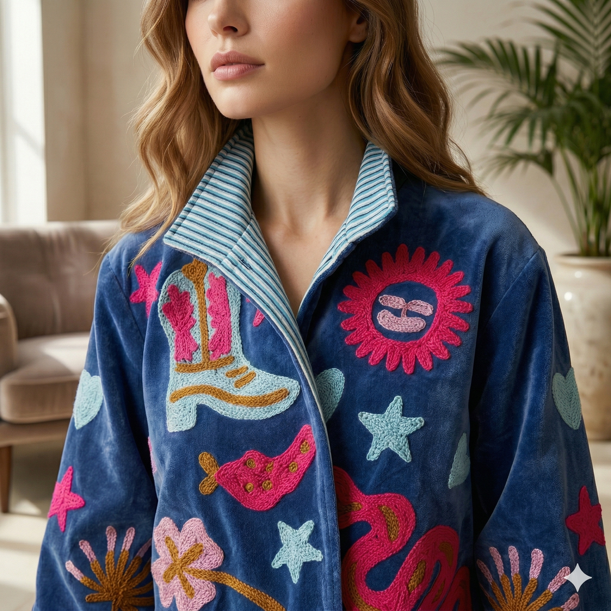 Blue Moon Rodeo Reversible Velvet Suzani Jacket